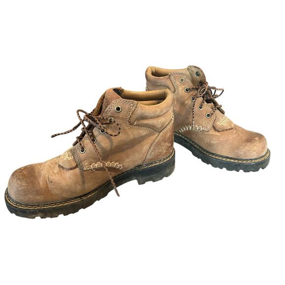 Ariat Canyon Western Boots Women's Sz 6.5B Tan Leather Lace Up Casual Round Toe - Picture 2 of 10